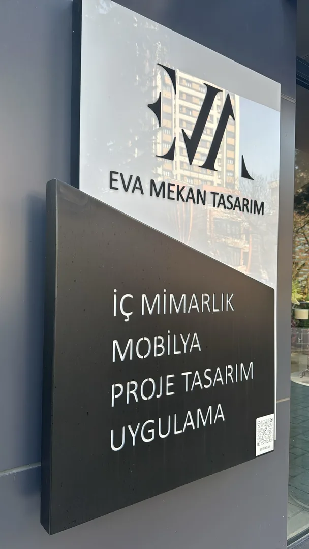 Eva Mekan Tasarım Mimarlık Ofisi Giriş Kapı Panosu Tasarım ve Üretim Projesi
