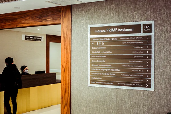 Merkez Prime Hastanesi İç Mekan Yönlendirme Projesi